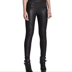 BCBG MAXAZRIA MOTO LEATHER LEGGINGS (L)
